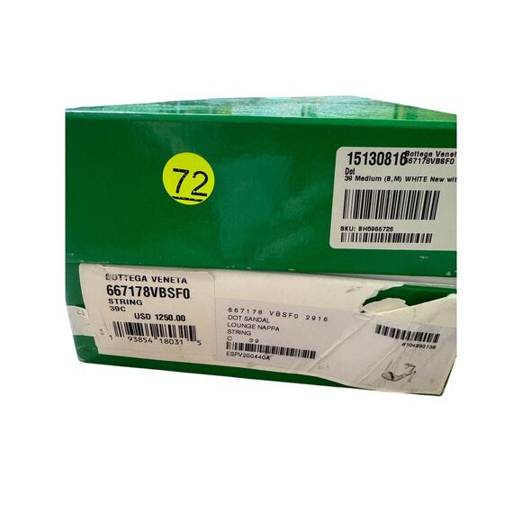 Bottega Veneta NIB Dot Leather Sandals in String (White) Size 39 - Picture 9 of 10